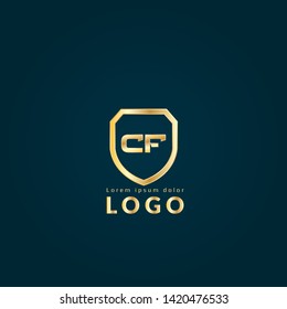 Gold CF company linked letter logo concept. Designed for your web site design, logo, app, UI. Gold initial logo design 