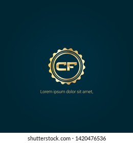 Gold CF company linked letter logo concept. Designed for your web site design, logo, app, UI. Gold initial logo design 