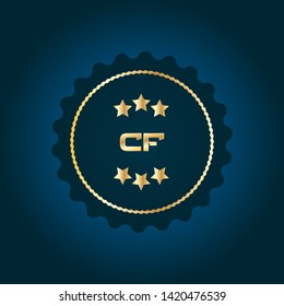 Gold CF company linked letter logo concept. Designed for your web site design, logo, app, UI. Gold initial logo design 