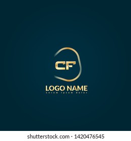 Gold CF company linked letter logo concept. Designed for your web site design, logo, app, UI. Gold initial logo design 