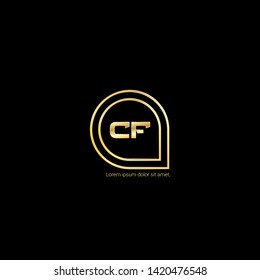 Gold CF company linked letter logo concept. Designed for your web site design, logo, app, UI. Gold initial logo design 