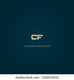 Gold CF company linked letter logo concept. Designed for your web site design, logo, app, UI. Gold initial logo design 