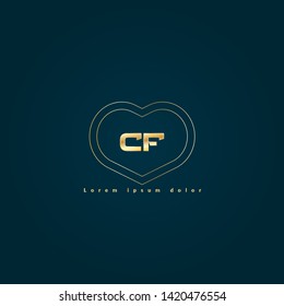 Gold CF company linked letter logo concept. Designed for your web site design, logo, app, UI. Gold initial logo design 