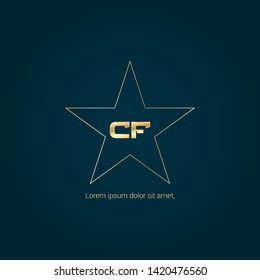 Gold CF company linked letter logo concept. Designed for your web site design, logo, app, UI. Gold initial logo design 