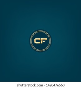 Gold CF company linked letter logo concept. Designed for your web site design, logo, app, UI. Gold initial logo design 