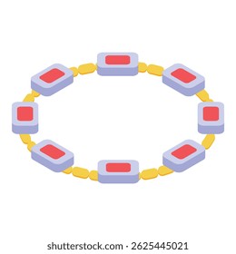 Gold chain bracelet with square red gemstones is perfect for showcasing luxury and style