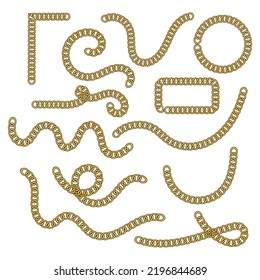 Gold chain collections element illustration. Cartoon vector of chain fit for border, element, frame. Vector eps 10