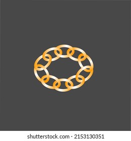 Gold Chain Design Logo Stock Vector (Royalty Free) 2153130351 ...