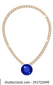 Gold chain with gemstone