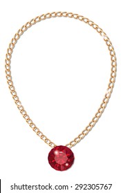 Gold chain with gemstone