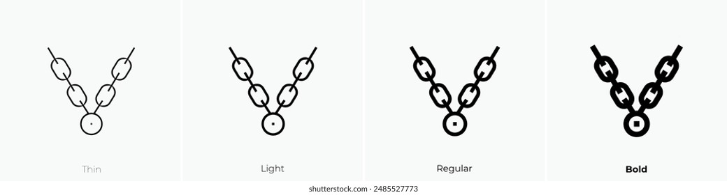 gold chain icon. Thin, Light Regular And Bold style design isolated on white background