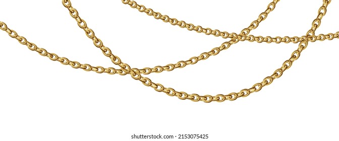 Gold chain isolated on white.