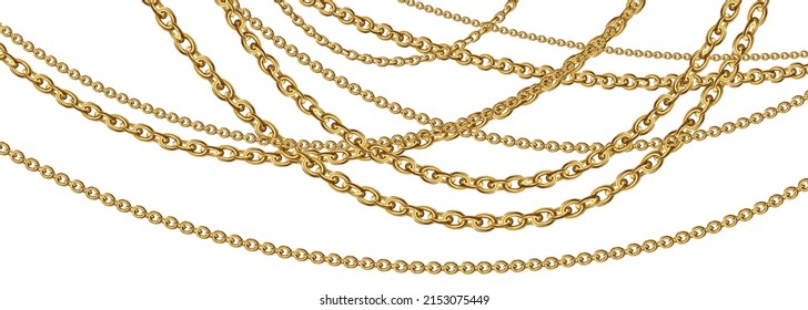 Gold chain isolated on white.