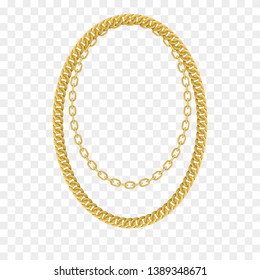 Gold chain isolated. Vector necklace