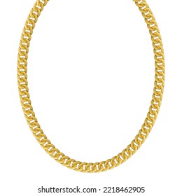 Gold chain isolated. Vector necklace illustration.