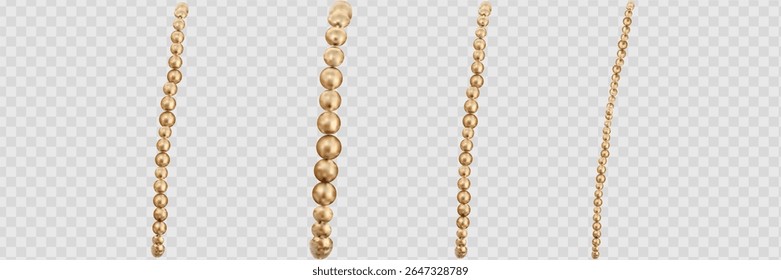 Corrente de ouro isolada. Colar vetorial sobre fundo branco.
