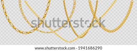 Gold chain isolated. Vector necklace on white background Foto d'archivio © 