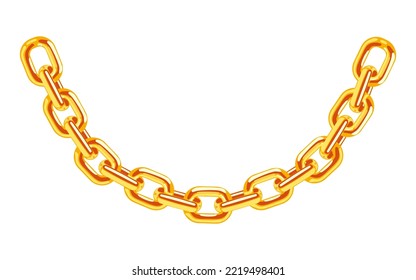 gold chain isolated without background