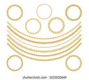 Gold Chain Jewelry on White Background. Vector Illustration. EPS10