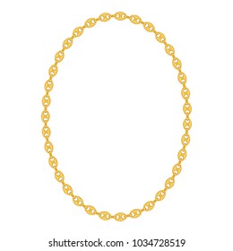 Gold Chain Jewelry on White Background. Vector Illustration. EPS10