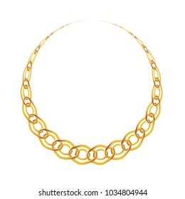 Gold Chain Jewelry on White Background. Vector Illustration. EPS10