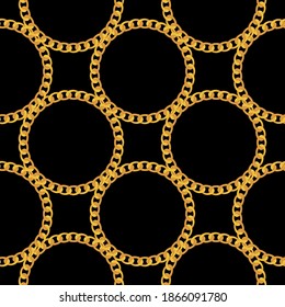 Fondo del patrón sin soldadura de joyas de la cadena dorada. Ilustración vectorial. EPS10
