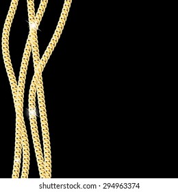 Gold Chain Jewelry. Vector Illustration. EPS10