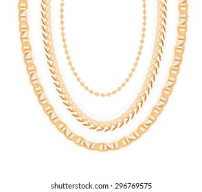 Gold Chain Jewelry. Vector Illustration. EPS10