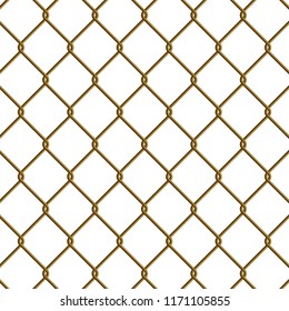 Gold Chain link fence Vector illustration