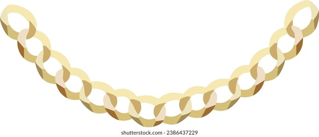 Gold chain necklace vector 03