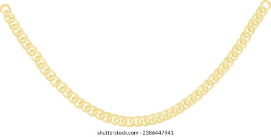 Gold chain necklace vintage style vector