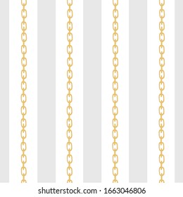 gold Chain pattern with gray stripes background.