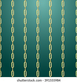 Gold chain seamless vector background.