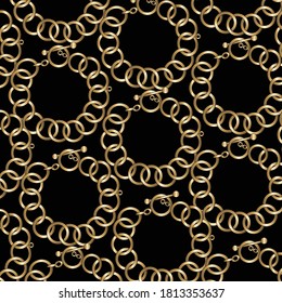 Gold Chain vector pattern seamless background