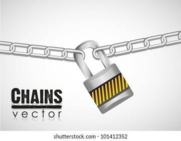 Premium Vector  Padlock and chain gray metal chain and padlock