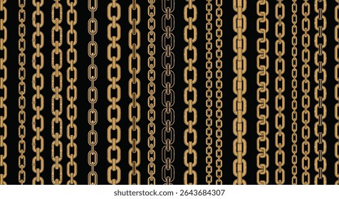 Gold Chains a Captivating Study of Interlocking Links Pattern and Metallic Texture