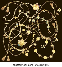 Gold Chains, Elements, Brooches Collections