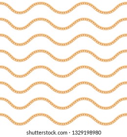 Gold chains luxury seamless pattern. For textile, scarf, cravat design. Vector