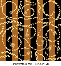 Gold Chains. Seamless beautiful pattern for printing on fabric.