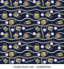 Gold Chains. Seamless beautiful pattern for printing on fabric.