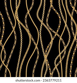 Gold chains seamless pattern for textile and wrapping.