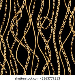 Gold chains seamless pattern for textile and wrapping.