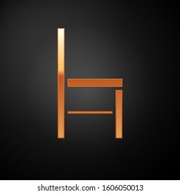 Gold Chair icon isolated on black background.  Vector Illustration