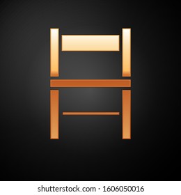 Gold Chair icon isolated on black background.  Vector Illustration