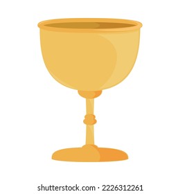 gold chalice icon flat isolated