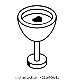 A gold chalice linear icon download
