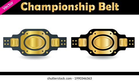 gold championship belt vector illustration svg
