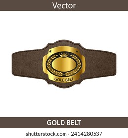 gold championship belt vector illustration svg