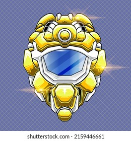 Gold character robot head illustration design