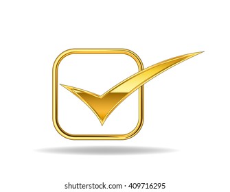 gold check sign